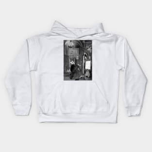 The Lazy Magic Mirror (Black & White Edition) Kids Hoodie